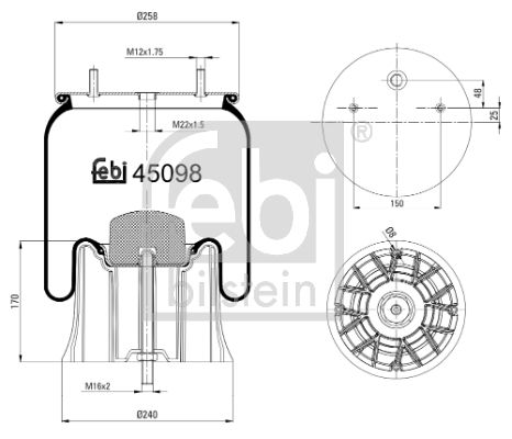 FEBI BILSTEIN Кожух пневматической рессоры 45098